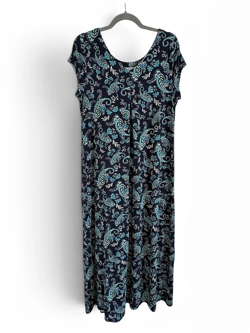 J.Jill Paisley Maxi Dress in Navy & Blue Size Medium
